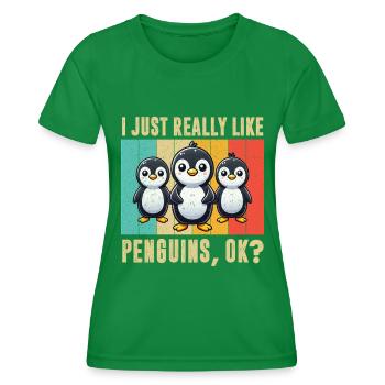 Pingouins Oiseau Amoureux des Pingouins Passionné - T-shirt sport Femme - vert - Devant - AI Model Female 172 dark (172cm)