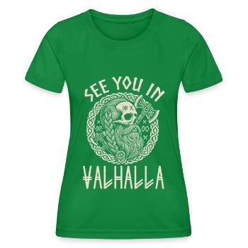 Wikinger Norse Götter Nordman Mythologie - Frauen Funktions-T-Shirt - Kelly Green - Vorne - AI Model Female 172 dark (172cm)