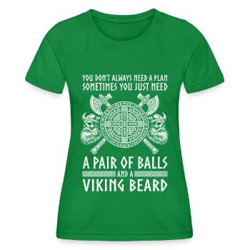 Wikinger Norse Götter Nordman Mythologie - Frauen Funktions-T-Shirt - Kelly Green - Vorne - AI Model Female 172 dark (172cm)