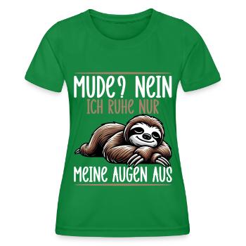 Sloth Lazy Sloth Lover Sloths - Women's Functional T-Shirt - kelly green - Front - AI Model Female 172 dark (172cm)