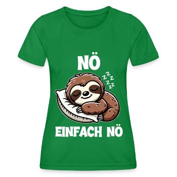 Sloth Lazy Sloth Lover Sloths - Women's Functional T-Shirt - kelly green - Front - AI Model Female 172 dark (172cm)