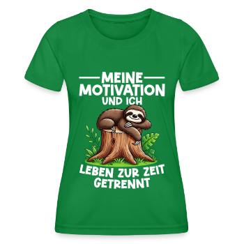 Sloth Lazy Sloth Lover Sloths - Women's Functional T-Shirt - kelly green - Front - AI Model Female 172 dark (172cm)