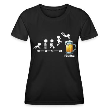 Freitag Wochenende Bierliebhaber Sarkastischer - Frauen Funktions-T-Shirt - Schwarz - Vorne - AI Model Female 172 light (172cm)