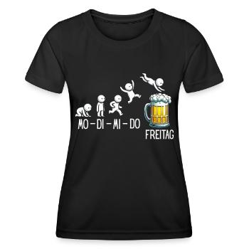 Freitag Wochenende Bierliebhaber Sarkastischer - Frauen Funktions-T-Shirt - Schwarz - Vorne - AI Model Female 172 light (172cm)