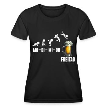Freitag Wochenende Bierliebhaber Sarkastischer - Frauen Funktions-T-Shirt - Schwarz - Vorne - AI Model Female 172 light (172cm)