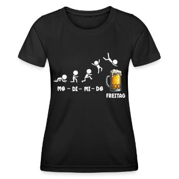 Friday Weekend Beer Lovers Sarcastic - Women's Functional T-Shirt - black - Front - AI Model Female 172 light (172cm)