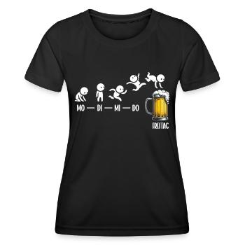 Freitag Wochenende Bierliebhaber Sarkastischer - Frauen Funktions-T-Shirt - Schwarz - Vorne - AI Model Female 172 light (172cm)