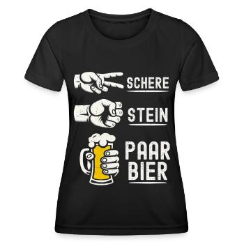Scissors Stone Beer Couple Beer Lovers Beer Drinkers - Women's Functional T-Shirt - black - Front - AI Model Female 172 light (172cm)