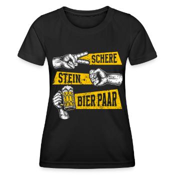 Scissors Stone Beer Couple Beer Lovers Beer Drinkers - Women's Functional T-Shirt - black - Front - AI Model Female 172 light (172cm)