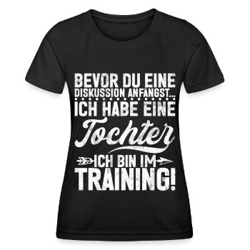 Papa Tochter Vatertag Vaterschaft Elternteil - Frauen Funktions-T-Shirt - Schwarz - Vorne - AI Model Female 172 light (172cm)