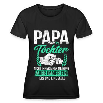 Papa Tochter Vatertag Vaterschaft Elternteil - Frauen Funktions-T-Shirt - Schwarz - Vorne - AI Model Female 172 light (172cm)