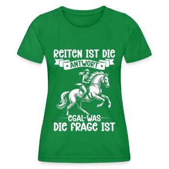 Équitation Sports équestres Cavaliers Amoureux des chevaux - T-shirt sport Femme - vert - Devant - AI Model Female 172 dark (172cm)