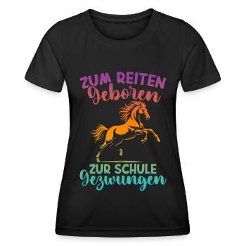 Équitation Sports équestres Cavaliers Amoureux des chevaux - T-shirt sport Femme - noir - Devant - AI Model Female 172 light (172cm)
