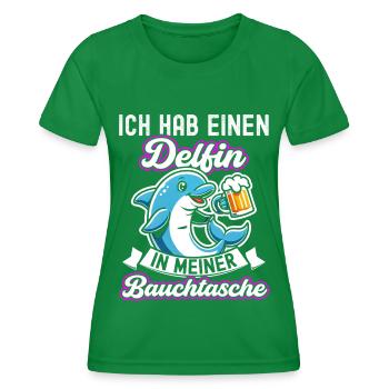 Delfin in meiner Bauchtasche Lustige Mallorca - Frauen Funktions-T-Shirt - Kelly Green - Vorne - AI Model Female 172 dark (172cm)