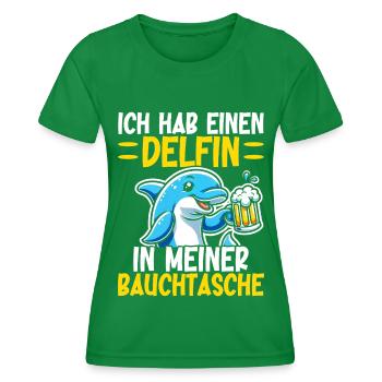 Delfin in meiner Bauchtasche Lustige Mallorca - Frauen Funktions-T-Shirt - Kelly Green - Vorne - AI Model Female 172 dark (172cm)