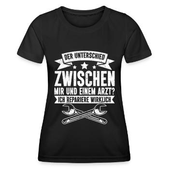 Automechaniker Kfz Techniker Fahrzeugreparatur - Frauen Funktions-T-Shirt - Schwarz - Vorne - AI Model Female 172 light (172cm)