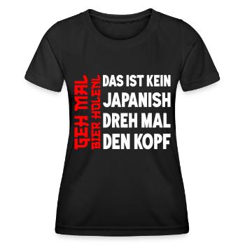 Biertrinker Geh mal Bier holen Bierliebhaber - Frauen Funktions-T-Shirt - Schwarz - Vorne - AI Model Female 172 light (172cm)
