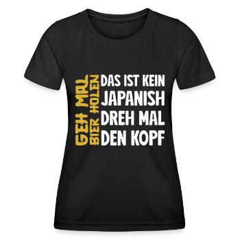Biertrinker Geh mal Bier holen Bierliebhaber - Frauen Funktions-T-Shirt - Schwarz - Vorne - AI Model Female 172 light (172cm)