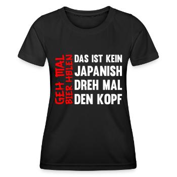 Biertrinker Geh mal Bier holen Bierliebhaber - Frauen Funktions-T-Shirt - Schwarz - Vorne - AI Model Female 172 light (172cm)