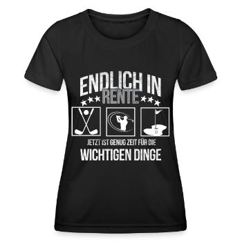 Rentner Golfer Ruhestand und Rente Golfspieler - Frauen Funktions-T-Shirt - Schwarz - Vorne - AI Model Female 172 light (172cm)