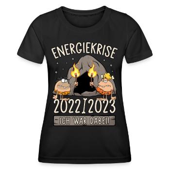 Steinzeit Energiekrise 2022/2023 Ich war dabei! - Frauen Funktions-T-Shirt - Schwarz - Vorne - AI Model Female 172 light (172cm)