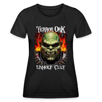 Terror Ork Orc Unholy Cult - Frauen Funktions-T-Shirt - Schwarz - Vorne - AI Model Female 172 light (172cm)