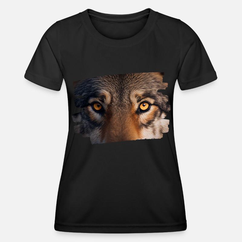 Wolf face / wolf head / wolf look - Women's Functional T-Shirt - black
