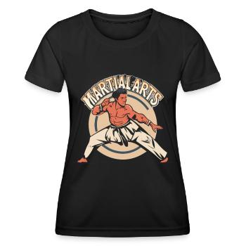 Passion des arts martiaux - Force en mouvement - T-shirt sport Femme - noir - Devant - AI Model Female 172 light (172cm)