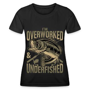 Angler Barsch Fischen Angeln Barsch Geschenk - Frauen Funktions-T-Shirt - Schwarz - Vorne - AI Model Female 172 light (172cm)