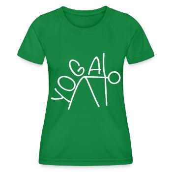 Yoga exercise for a workout - Women's Functional T-Shirt - kelly green - Front - AI Model Female 172 dark (172cm)