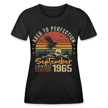September 1965 Birthdays born in September 1965 - Women's Functional T-Shirt - black - Front - AI Model Female 172 light (172cm)