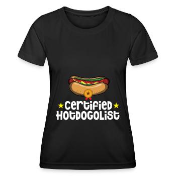 Hotdogolist Funny Hotdog Snack Sausage in Bread - Women's Functional T-Shirt - black - Front - AI Model Female 172 light (172cm)