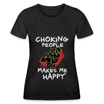 BJJ Choking Kampfsport Kämpfen Griff - Frauen Funktions-T-Shirt - Schwarz - Vorne - AI Model Female 172 light (172cm)