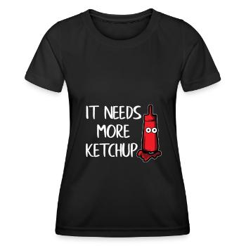 Ketchup Tomaten Soße Pommes - Frauen Funktions-T-Shirt - Schwarz - Vorne - AI Model Female 172 light (172cm)