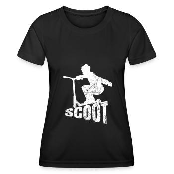 Scooter Roller E-Roller Scater - Frauen Funktions-T-Shirt - Schwarz - Vorne - AI Model Female 172 light (172cm)