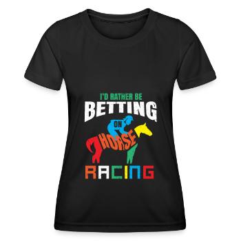 Horse Racing Horse Race Horse Betting Horses - Women's Functional T-Shirt - black - Front - AI Model Female 172 light (172cm)