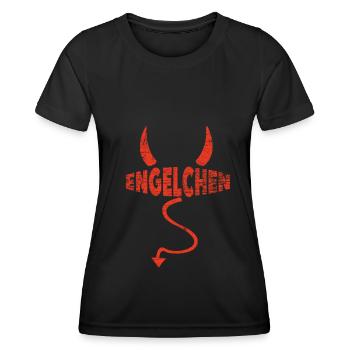 Engelchen Teufel Engel Teufelchen Hörner - Frauen Funktions-T-Shirt - Schwarz - Vorne - AI Model Female 172 light (172cm)