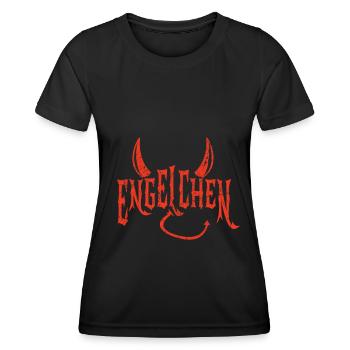 Engelchen Teufel Engel Teufelchen Hörner - Frauen Funktions-T-Shirt - Schwarz - Vorne - AI Model Female 172 light (172cm)