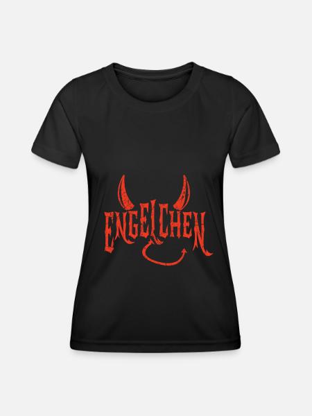 Engelchen Teufel Engel Teufelchen Hörner - Frauen Funktions-T-Shirt - Schwarz