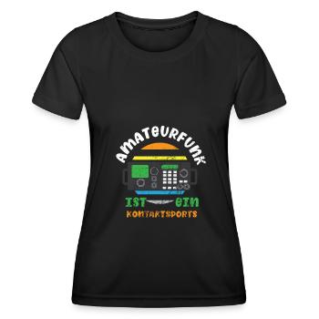 Amateurfunk Funk Funken Funker Senden - Frauen Funktions-T-Shirt - Schwarz - Vorne - AI Model Female 172 light (172cm)