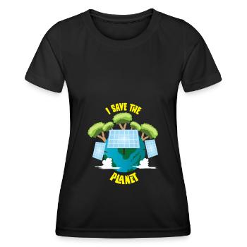 Solar Photovoltaic Solar Energy Sun Electricity - Women's Functional T-Shirt - black - Front - AI Model Female 172 light (172cm)