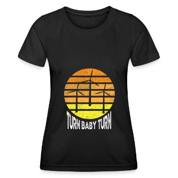 Windkrafträder Windkraft Wind Windräser Strom - Frauen Funktions-T-Shirt - Schwarz - Vorne - AI Model Female 172 light (172cm)
