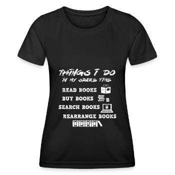 Livres Lecture Livre Rat de bibliothèque Rat de bibliothèque - T-shirt sport Femme - noir - Devant - AI Model Female 172 light (172cm)