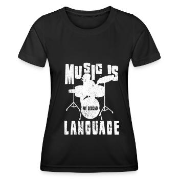 Musik Musiker Instrument Sänger Gesang Band - Frauen Funktions-T-Shirt - Schwarz - Vorne - AI Model Female 172 light (172cm)