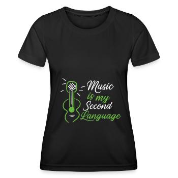 Musicien Musicien InstrumentIste Chanteur Groupe Vocal - T-shirt sport Femme - noir - Devant - AI Model Female 172 light (172cm)