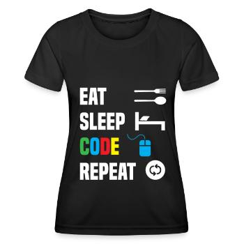 Code Codierung Coder Kodierung Informatiker - Frauen Funktions-T-Shirt - Schwarz - Vorne - AI Model Female 172 light (172cm)