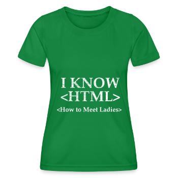 Code Encoding Coder Encoding Computer Scientist - Women's Functional T-Shirt - kelly green - Front - AI Model Female 172 dark (172cm)