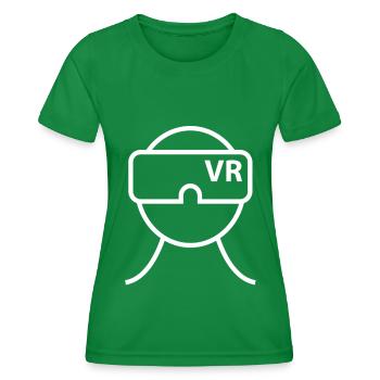 VR Virtual Reality Brille Virtuelle Realität - Frauen Funktions-T-Shirt - Kelly Green - Vorne - AI Model Female 172 dark (172cm)