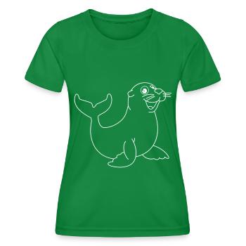 Seerobbe Seekuh Süß Robbe - Frauen Funktions-T-Shirt - Kelly Green - Vorne - AI Model Female 172 dark (172cm)