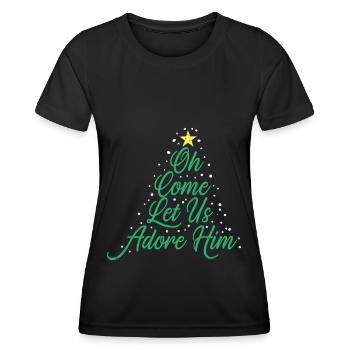 Jésus Noël Christ Église Croyant Foi - T-shirt sport Femme - noir - Devant - AI Model Female 172 light (172cm)